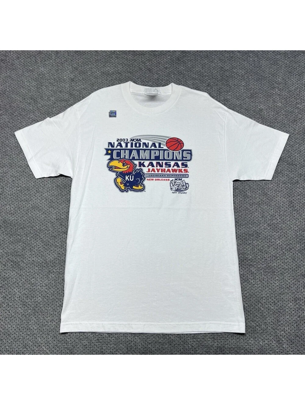 Vintage University Of Kansas Jayhawks National Champions T-Shirt Large RARE MENS